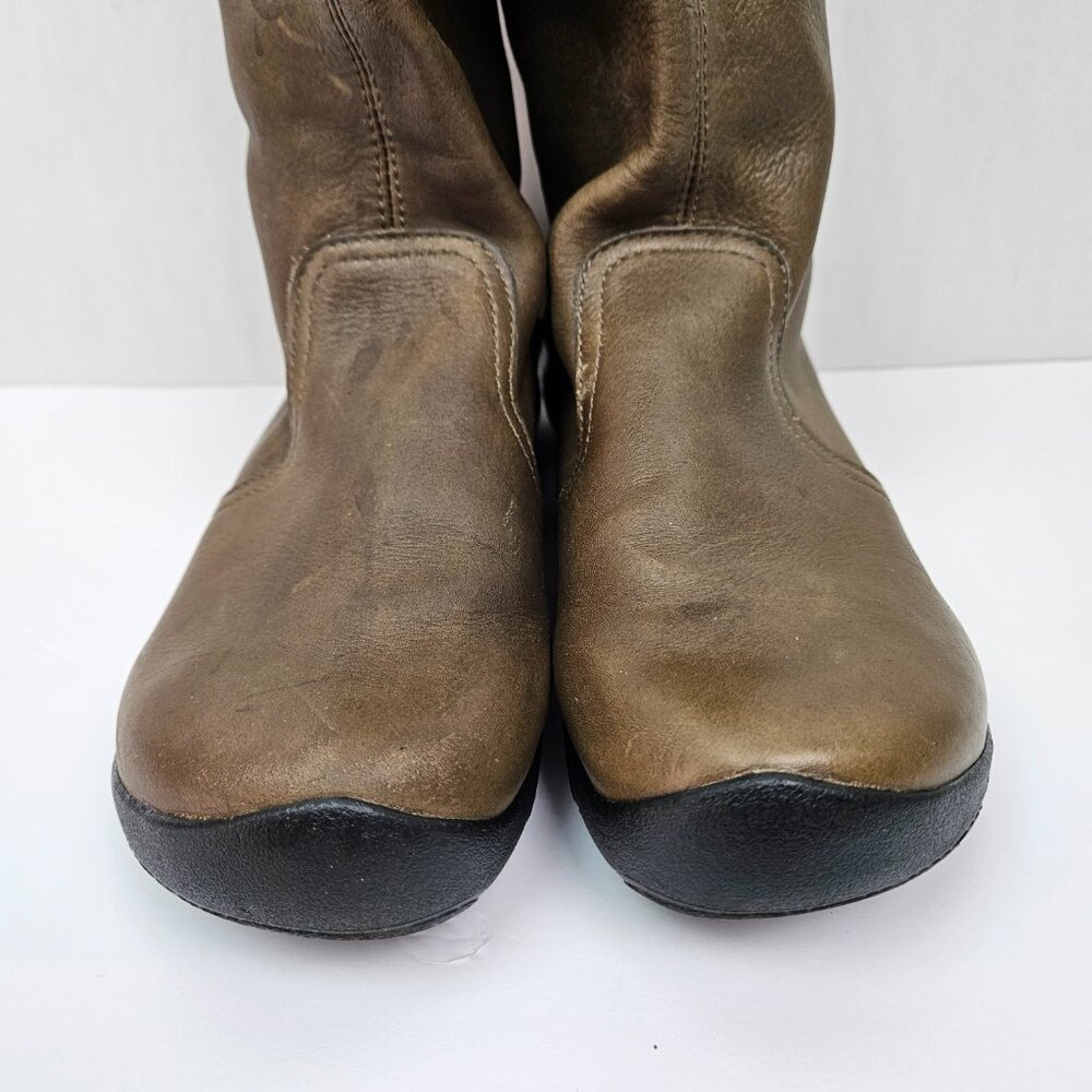 KEEN KJ BLVD Brown Leather Pull On Mid-Calf Tall Boot 10 53025-SLBK - Picture 5 of 14